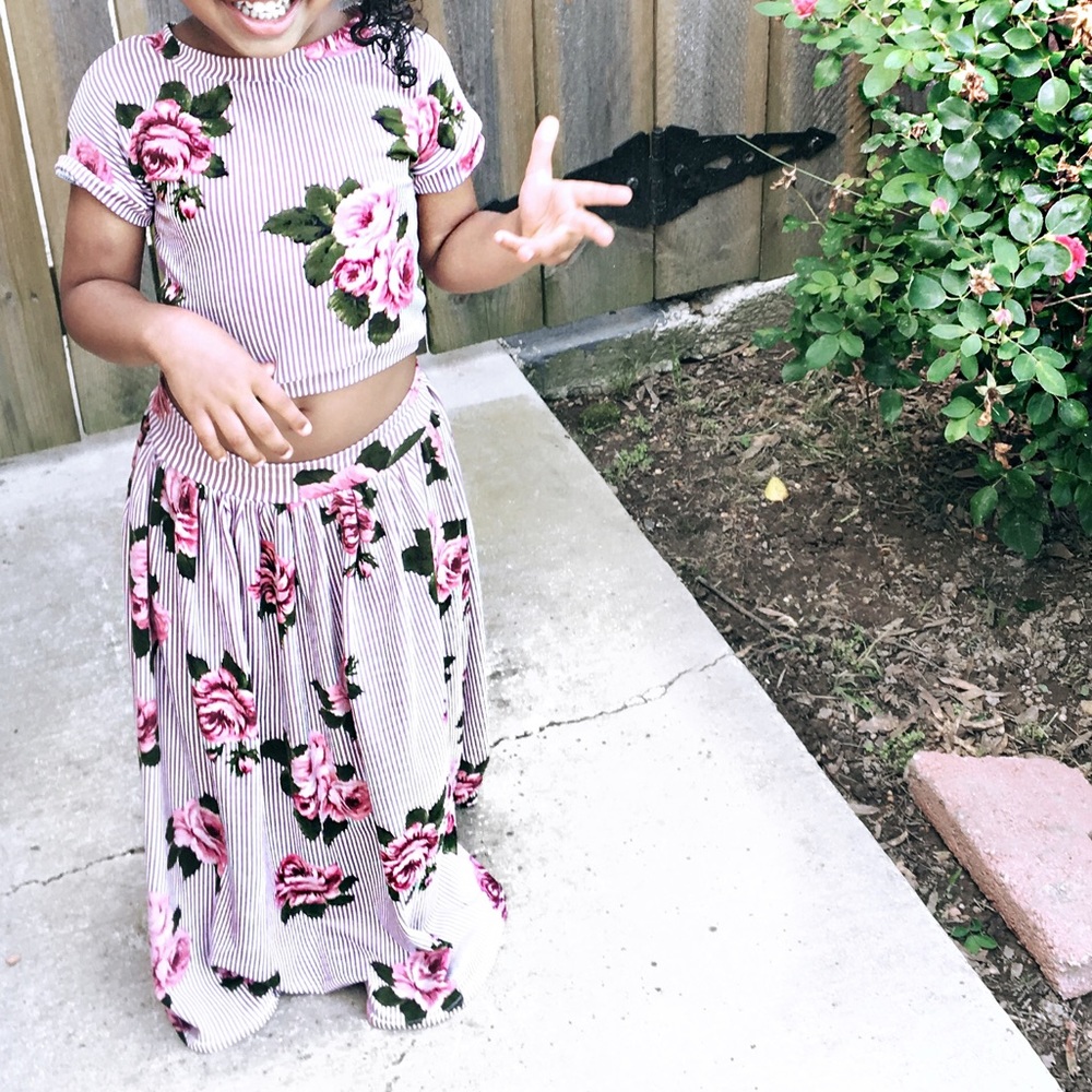 Boutique Boho 2 piece rose print set